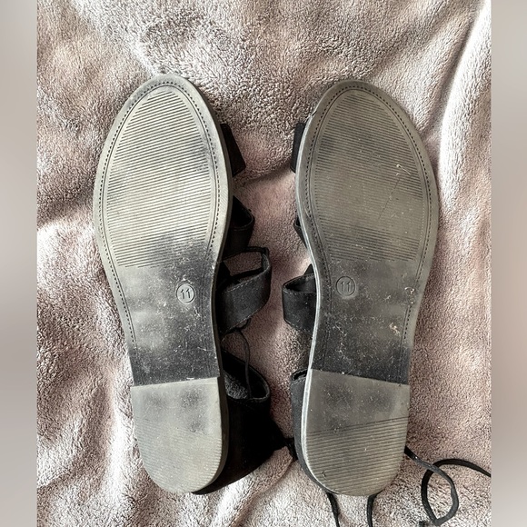 Black Lace Up Gladiator Sandals - Picture 2 of 2